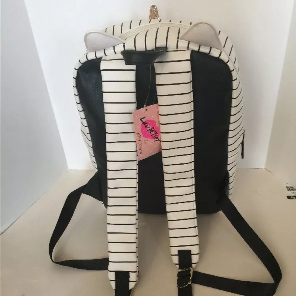NWT $88 Betsey Johnson  Striped Unicorn Backpack - Picture 4 of 7